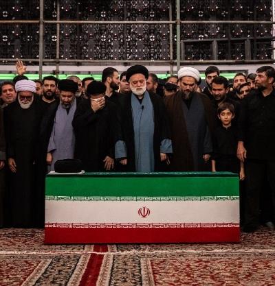 Funeral Procession and Burial of Martyred Ledear of Iran`s Islamic Revolution ayatollah Seyyed Ali Khamenei at the Holy Shrine of Imam Reza